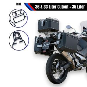 Alukofferset & Träger Schwarz für Honda...