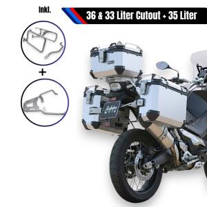 Alukofferset & Träger silber für Honda...