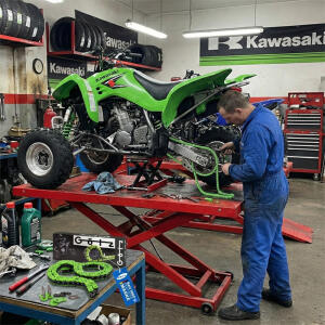 Chain and Sprocket X-ring green kit for Kawasaki KFX 400 / KSF 400 F