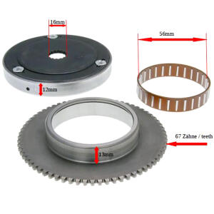Anlasserfreilauf mit Starterkranz 16mm 2takt China 1E40QMB