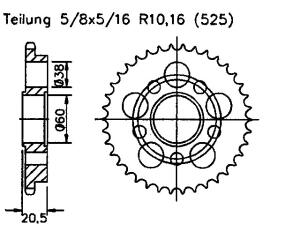 Rear sprocket for Tuono 1000 V4R APRC/ABS 43Teeth