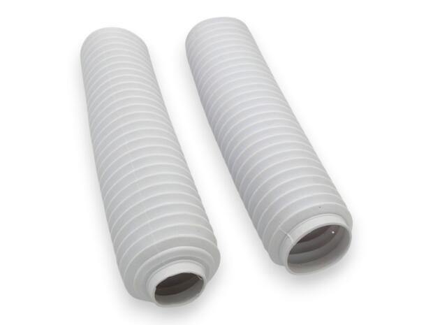 Gabelfaltenbälge Paar Weiß 40/60 x 360 mm Protektoren für Enduro