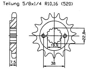 Ritzel Z. 16 LTR 450 LTZ 400, KFX 400 KSF, LTR 450 Quad...
