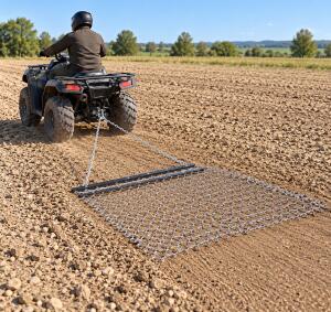 Schlepp-Egge 155x126,5 cm mit Kettennetz für ATV UTV Rasentraktor