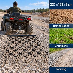 Schleppegge Wiesenegge 142x140 cm für ATV UTV