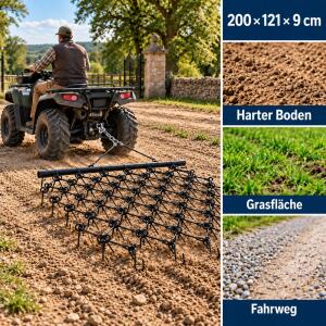 Schleppegge Wiesenegge 122x122 cm für ATV UTV Traktor