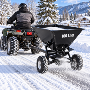 Anhänger Streuwagen 160L für ATV UTV Winterdienst Salz Sand Dünger