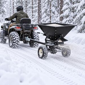 Anhänger Streuwagen 160L für ATV UTV Winterdienst Salz Sand Dünger