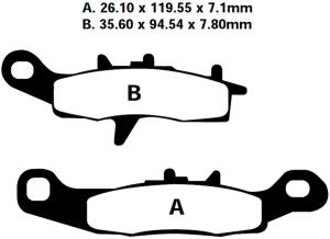 Bremsbeläge vorne für Kawasaki KX 80-85 und...