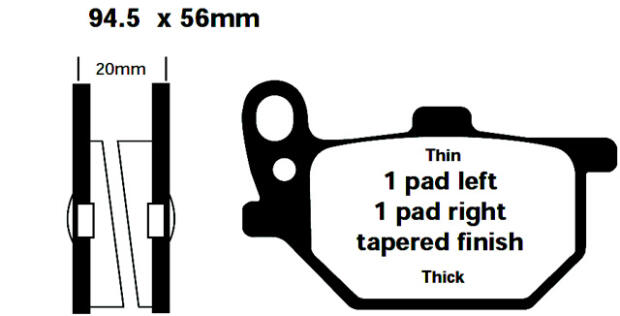 Yamaha XS 750 SE rechts Bj.79-80 Bremsbelag vorne rechts