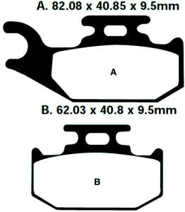 Bremsbeläge hinten Yamaha YFM 700 R Bj.06- 12