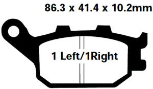 Yamaha YZF R1 year 04-06 rear brake pads