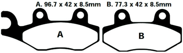 HYOSUNG MS3 250i links Bj.07-09 Bremsbeläge hinten