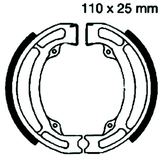 Rear brake pads for Suzuki DR, LT, RM, TS und Kawasaki KFX
