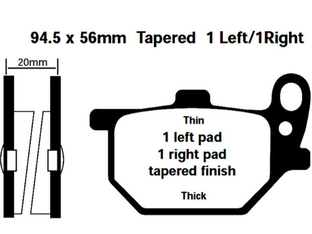 Brake pads for Yamaha XJ/XS/XV/Maxim/Midnight/650/750