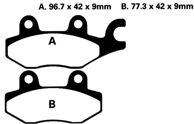 Bremsbeläge AJS Regal, Honda, Kymco Arctic Cat, CPI, Daelim, Hartford, Kawasaki, Yamaha, MZ, PGO, Suzuki, SYM