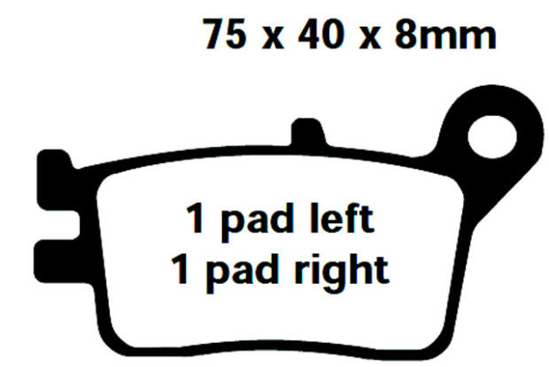 Rear Brake pads for Honda AX-1, CRM 250, XLR 250