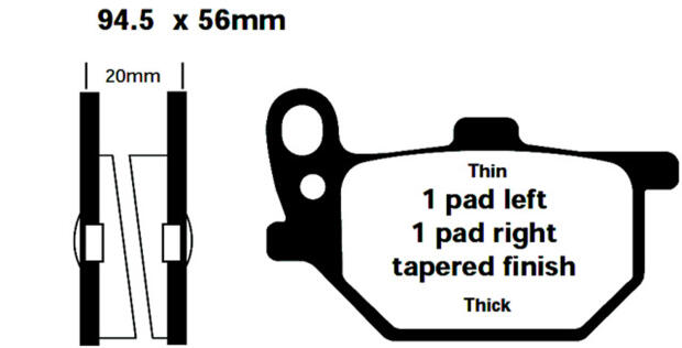 Brake pads Yamaha RD 250 - 400, XS250, 400, 750