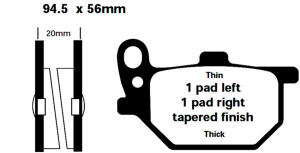 Bremsbeläge für Yamaha RD 250 - 400, XS250,...