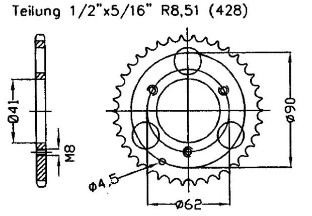 Kettenrad für Aeon Revo 50 Zähnezahl 28