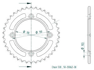 Kettenrad für Z.38 Dinli DL801 802 DMX-270/350/360 Masai A300-360 Rookie