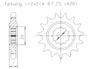 Ritzel 14 Zähne für Aprilia MX 50 Super Moto /...