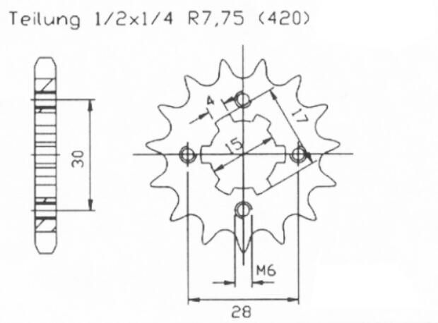 Honda 50 MBX SD,SF84-86 Ritzel vorne 12 Zähne