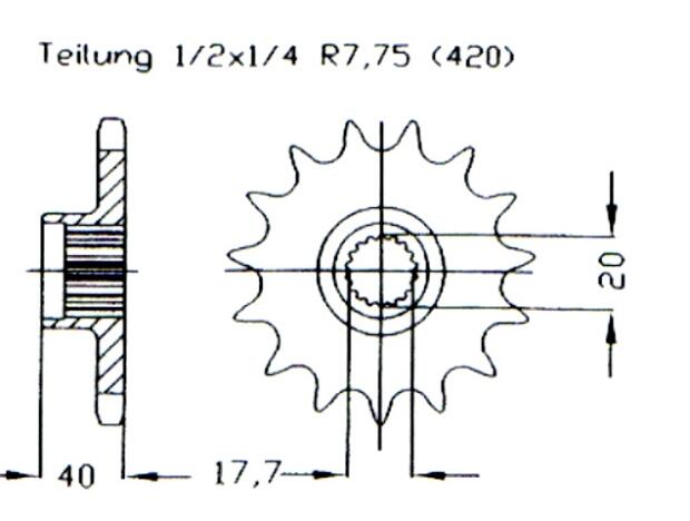 Aeon 50 Minikolt Ritzel vorne 17 Zähne