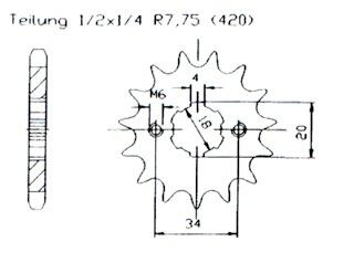 Eton 50 AXL Lightning -99 front sprocket 19 teeth