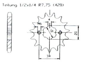 Ritzel vorne 19 Zähne Eton 50 AXL Lightning-99