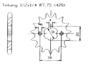 Eton 50 TXL-99 Ritzel vorne 19 Zähne
