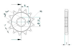 Kawasaki 100 KX B7 Chain 42897-11 Ritzel vorne 13 Zähne