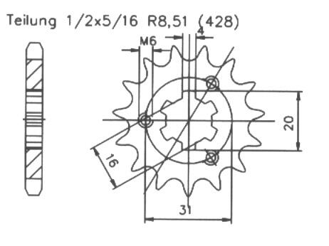 Kawasaki 100 KE B1-B20 & USA 82-01 front sprocket 15 teeth