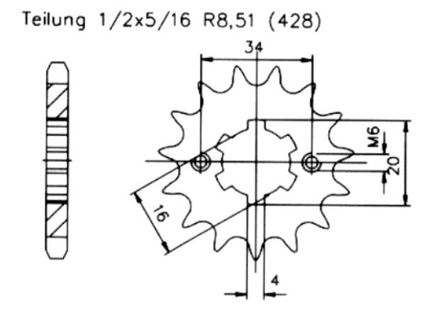 Suzuki 100 TF81- Ritzel vorne 13 Zähne