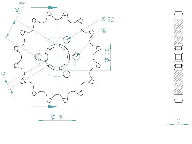 Kawasaki 125 BN A9F Eliminator & USA09-11 Ritzel vorne 15 Zähne