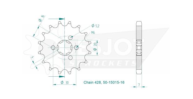Kawasaki 200 KMX A2-A388-92 Ritzel vorne 16 Zähne