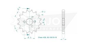 Kawasaki 200 KMX A2-A3 88-92 front sprocket 16 teeth