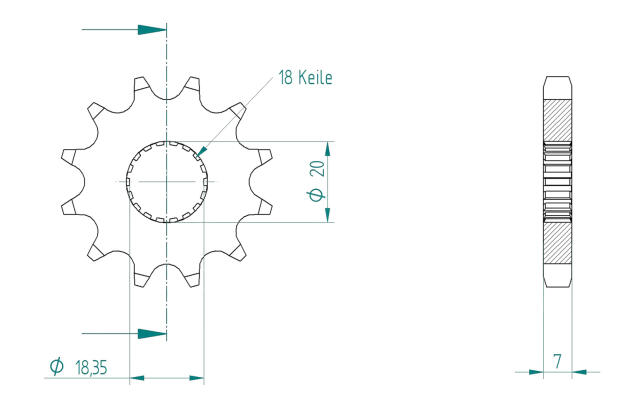Ritzel vorne 12 Zähne für Suzuki 125 GN R Germany94-96
