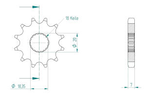 Ritzel vorne 12 Zähne für Suzuki 125 GN R...
