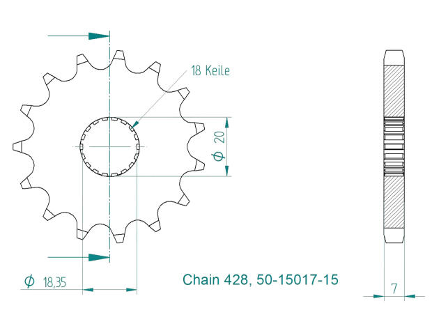 Ritzel vorne 14 Zähne für Suzuki 125 GN NF41A 92-98