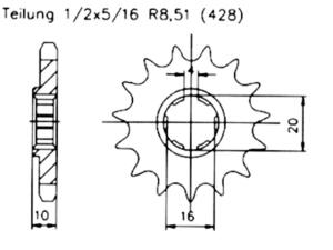Hyosung 125 XRX04-06 Ritzel vorne 14 Zähne