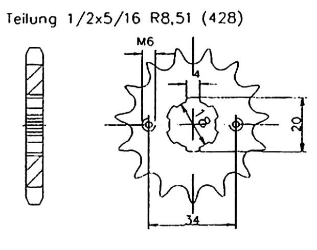 Kasea 50 Skyhawk Ritzel vorne 19 Zähne
