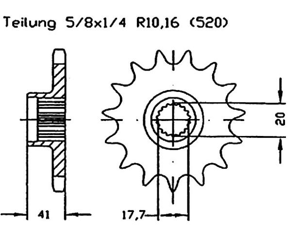 MZ 50 Ritzel vorne 19 Zähne