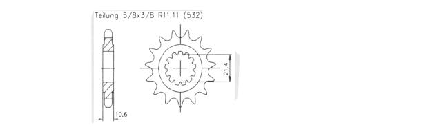Yamaha 1000 FZR R (EXUP)89-95 Ritzel vorne 17 Zähne