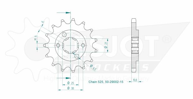 Ritzel vorne 16 Zähne für Suzuki 600 GSX-R K6,K7,K8,K9,L006-11