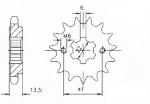 Honda 600 NV C-J (PC21-100) PC21 Japan Ritzel vorne 16 Zähne