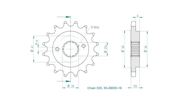Honda 400 NT J BROS Japan Ritzel vorne 16 Zähne