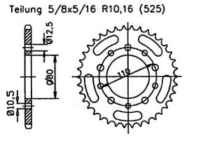 Honda 400 VFR RH,RH2,RJ3 Pro-Arm NC2487-89 Ritzel vorne 15 Zähne
