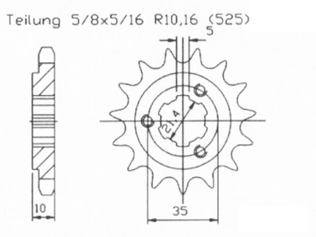 Ritzel Z.15 für Triumph 600 TT DR800Big XF650 Freewind Sachs Roadster 650