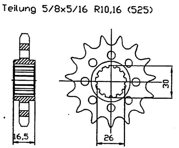 Honda 600 CBF N PC4308-10 Ritzel vorne 16 Zähne